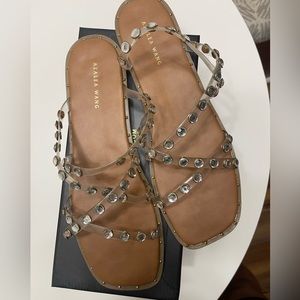 Clear PVC Studded Slides - AKIRA - Brand New Never Worn